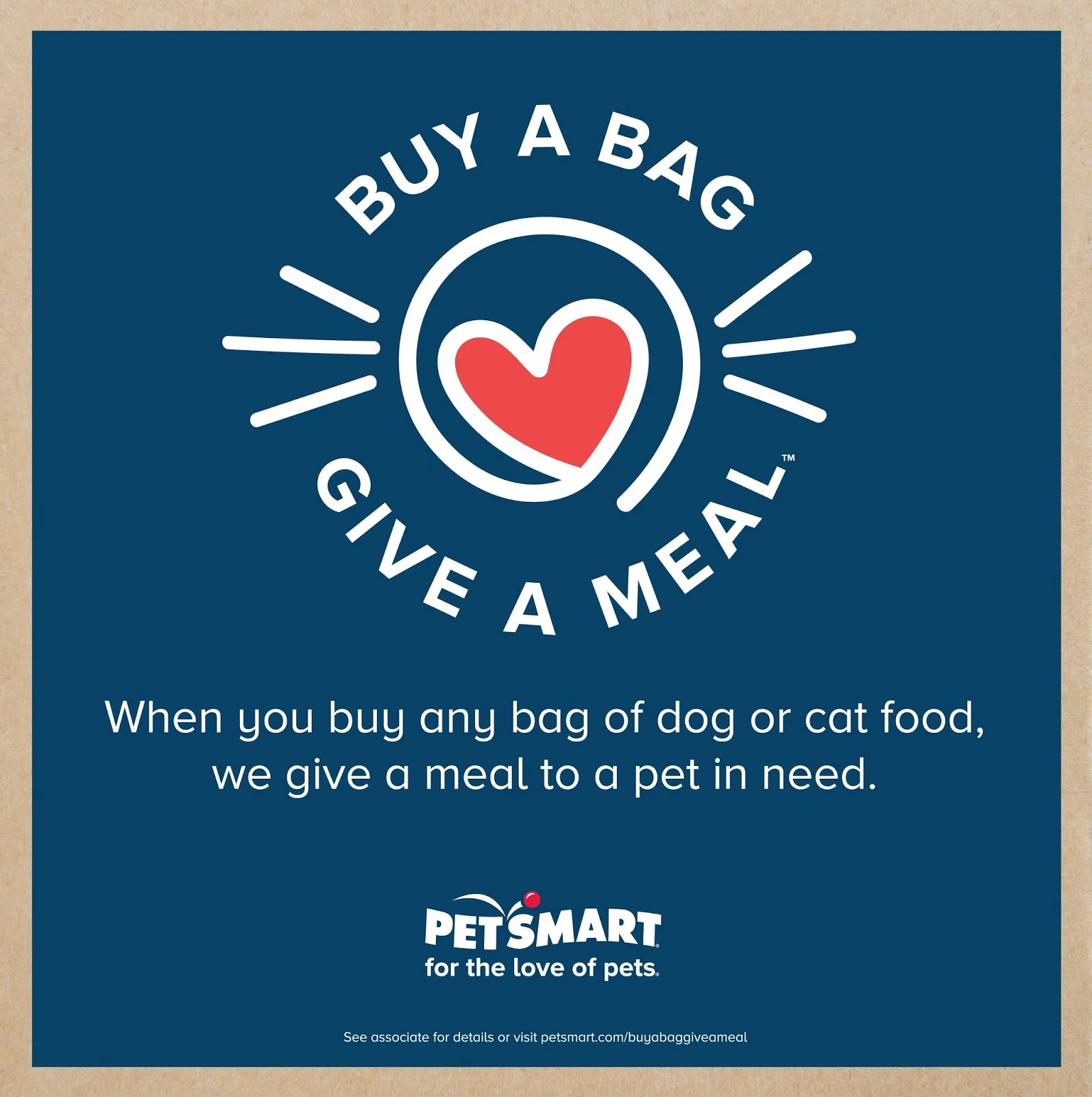 Help PetSmart Help Pets In Need. Buy a Bag, Give a Meal