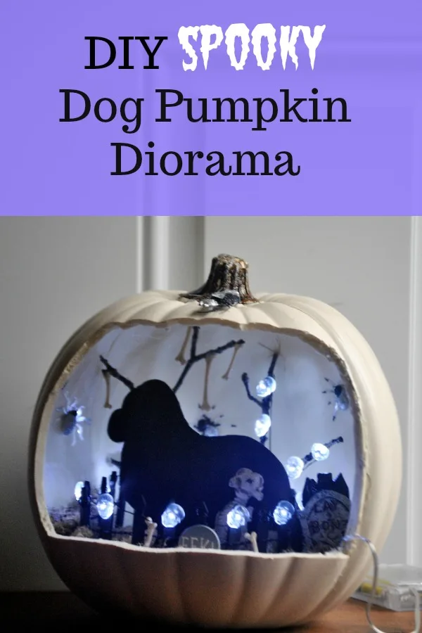 spooky dog halloween themed diorama