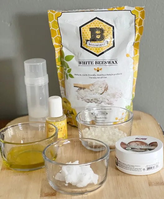ingredients for DIY homemade paw balm