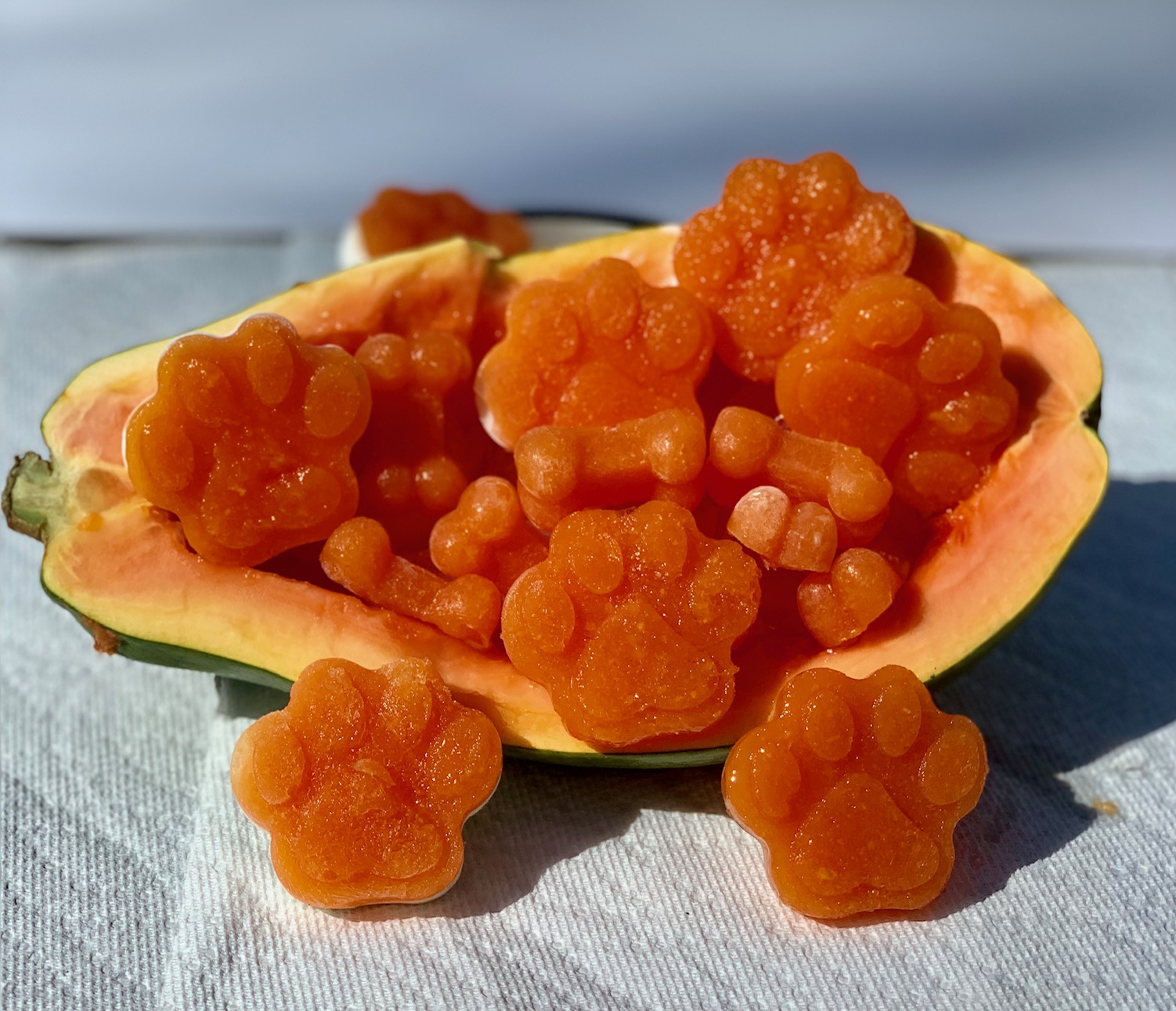 fat-free frozen papaya dog treats