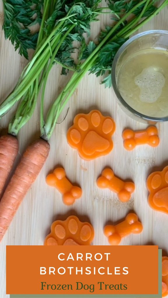 easy 2 ingredient dog treat with carrots and bone broth