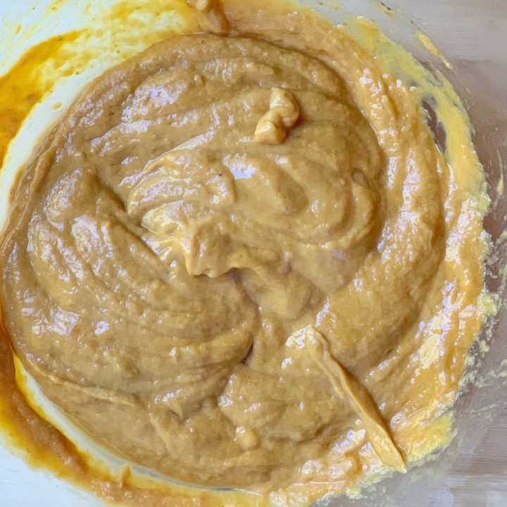 pumpkin, eggs, peanut butter and whole wheat flour for homemade dog treats