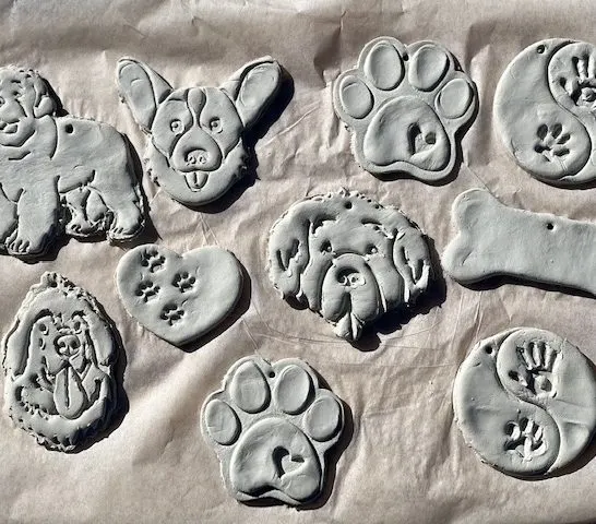 DIY clay dog ornaments for Christmas tree