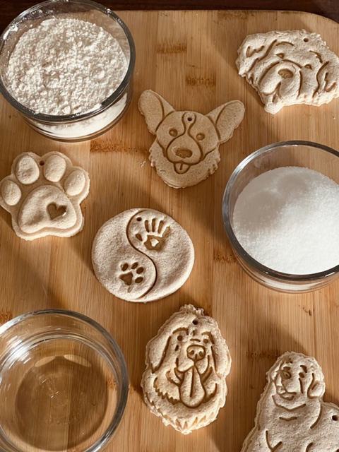 salt, water and flour are all you need to make salt dough dog ornaments