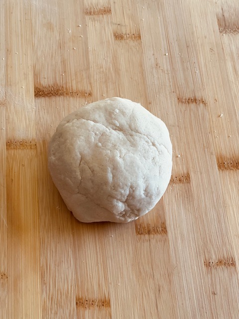 ball of salt dough used for making homemade dog ornaments for the holidays