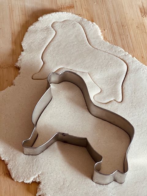 cookie cutting being used as shape in DIY salt dough