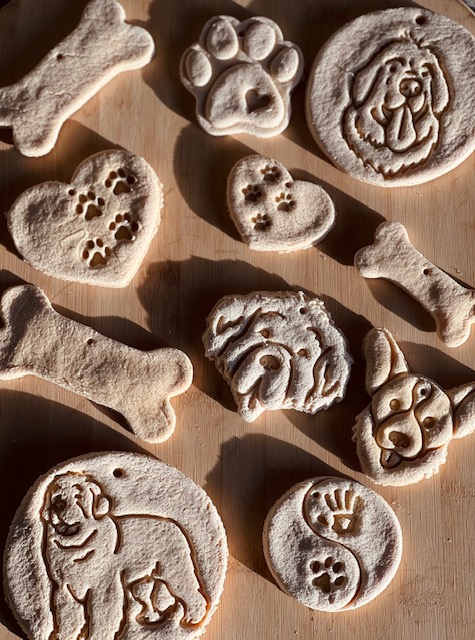salt dough paw print ornaments