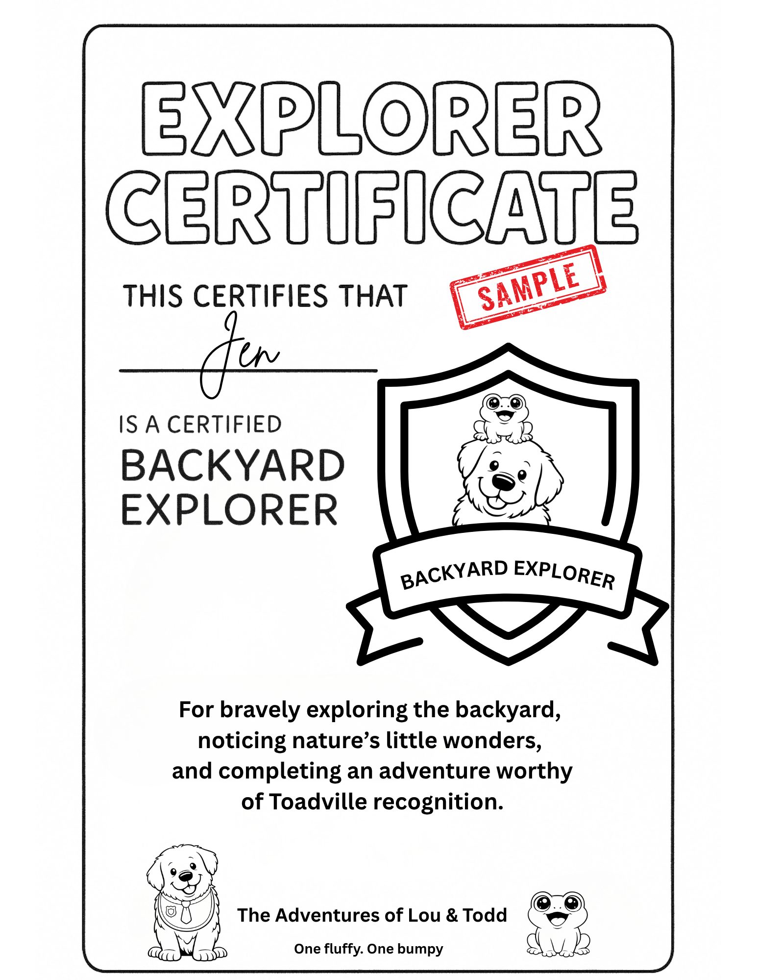 Free Backyard Explorer Scavenger Hunt + Certificate For Kids (Printable PDF)